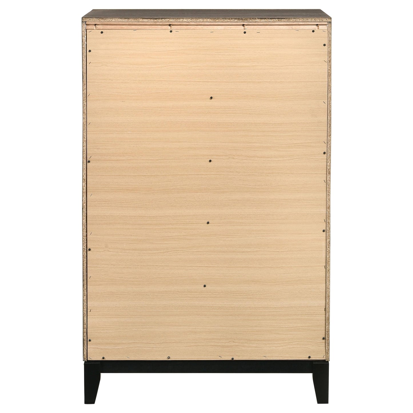 Coaster Home Furnishings - Watson - Wood - 5-Drawer Chest with Groove-Detailed Fronts, Black Legs, and Nickel Pulls - Bedroom - Gray Oak - 212425