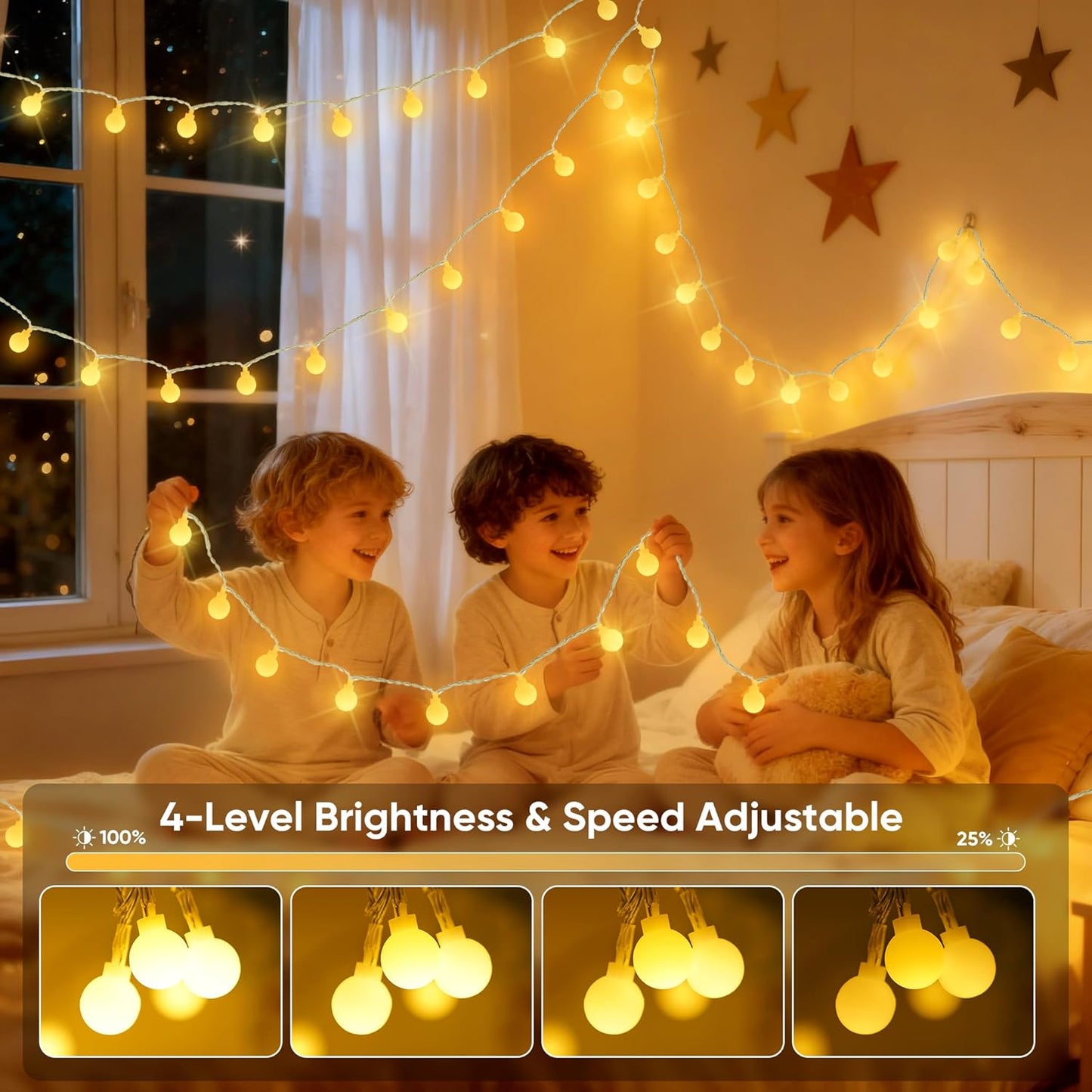 24 16.5ft 50LED OMIKA Colors Indoor String Lights with Remote, String Lights Bedroom USB Powered, Color Changing