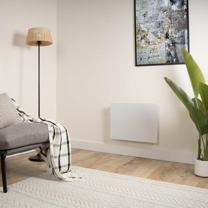 Stelpro Mirage High-End Wall Convector Heater – 1000W / 240V (750W / 208V) – 23 1/2″ W × 18″ H – Ultra-Quiet Fast Heating – Discreet and Elegant – Built-In Electronic Thermostat (AMIR1002W)– White