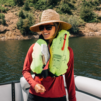 Onyx A/M-24 Automatic/Manual Inflatable Life Jacket, U.S. Coast Guard Approved, Low Profile, Compact Design, Manual Convertible Inflation Option