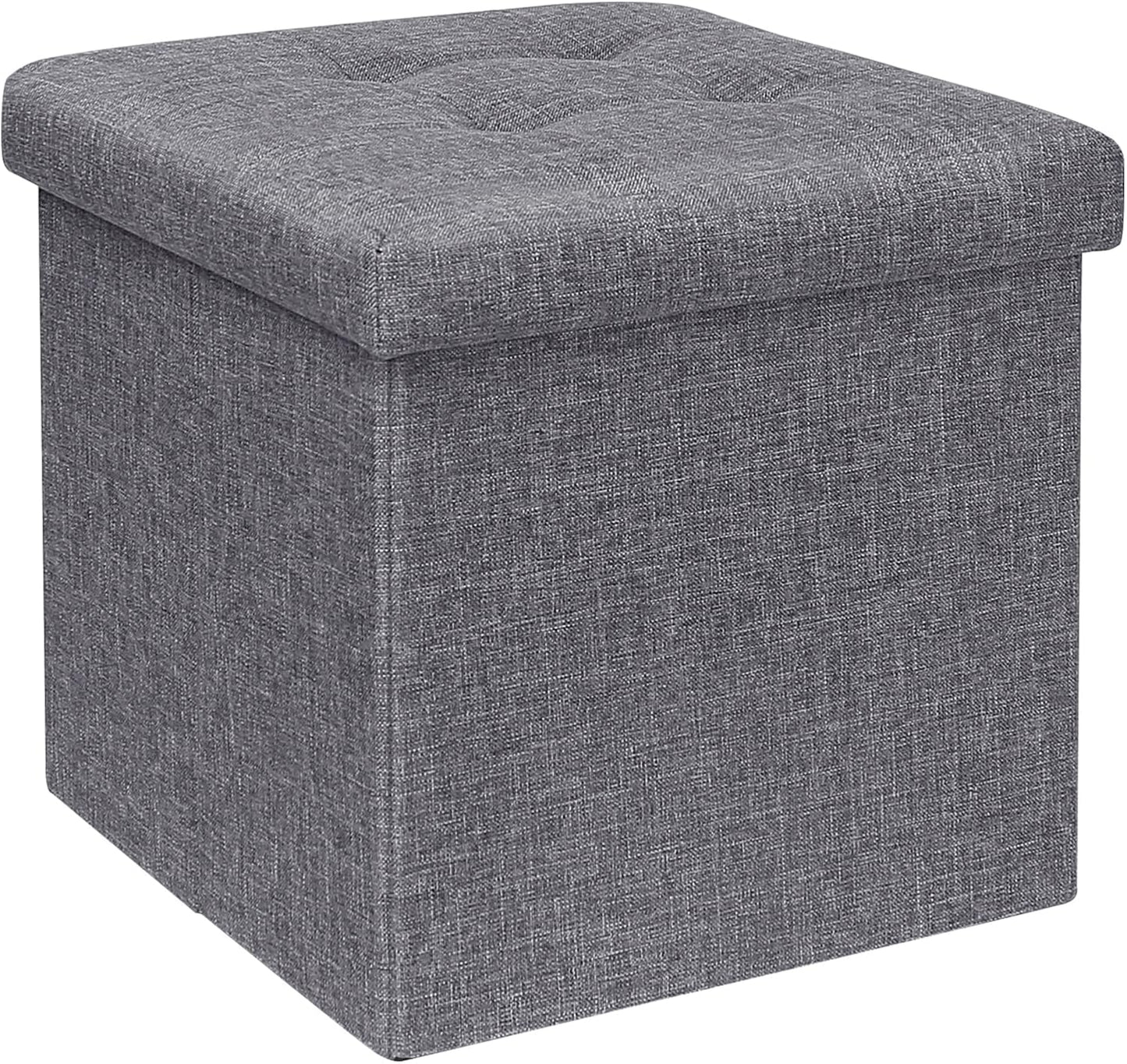 12.6 Inch B FSOBEIIALEO Storage Ottoman Cube Foldable Footrest, Chest & Seat for Living Room, Nursery, Bedroom Cube
