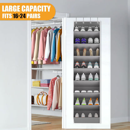 16-24 Closet Storage(1 Pack KYEVIS Over The Door Shoe Organizer Storage Fit Pairs Hanging Shoe Rack Organiser for Door