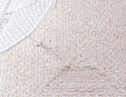 Unique Loom Braided Chindi Collection Area Rug - Layer, Ivory/Beige (2' x 3' 1" Rectangle)