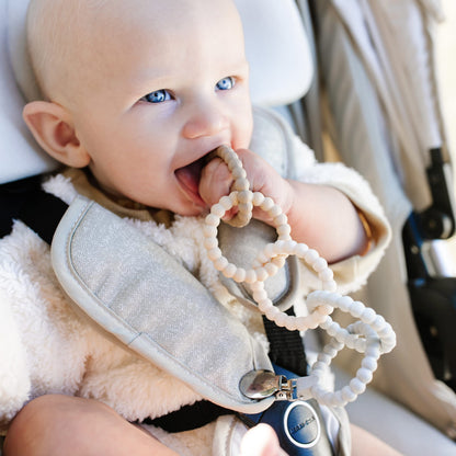 Ryan & Rose Cutie Clinks Attachable Teether Chew Toy for Babies (Neutral)