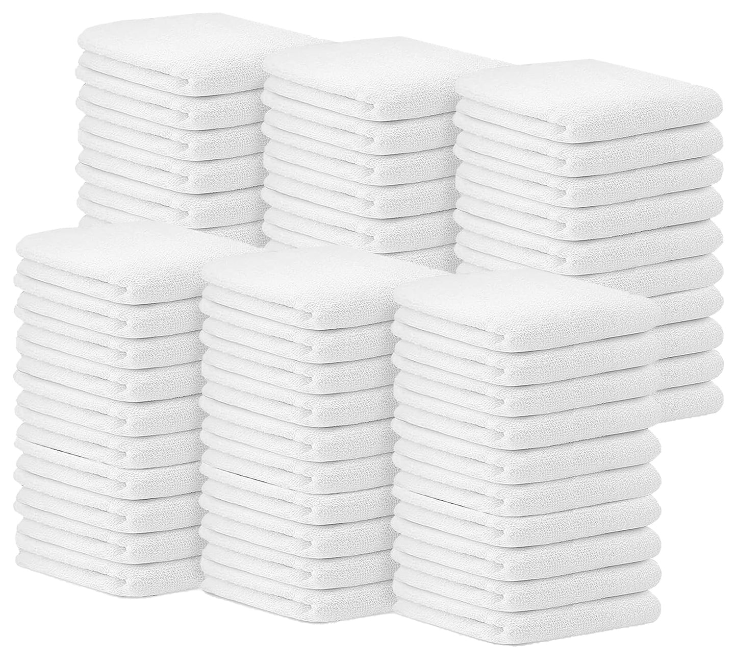 Avalon Towels Bar Towels (Pack of 60) Size 14x17 Inches – 100% Cotton, Absorbent and Reusable Cleaning Rags, Multipurpose Cleaning Towels, Terry Cloth Rags, Durable Shop Rags (White)