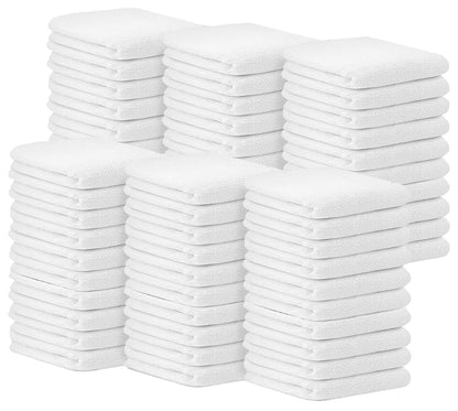 Avalon Towels Bar Towels (Pack of 60) Size 14x17 Inches – 100% Cotton, Absorbent and Reusable Cleaning Rags, Multipurpose Cleaning Towels, Terry Cloth Rags, Durable Shop Rags (White)