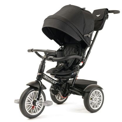 Bentley 6-in-1 Baby Stroller & Toddler Tricycle – Officially Licensed Luxury Kids Bike, Convertible Travel Strollers & Kid Trike with Air Wheels, Canopy & Safety Features (6m-5y+ | Onyx Black )