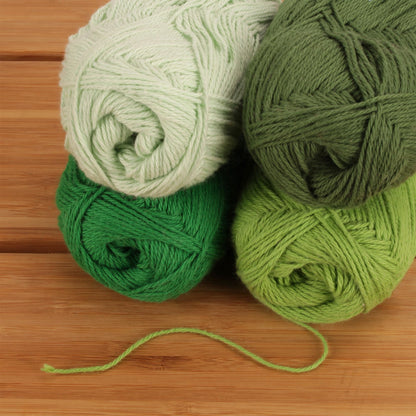 JubileeYarn Cotton Select Yarn - 50g/Skein Sport Weight - Shades of Green - 4 Skeins