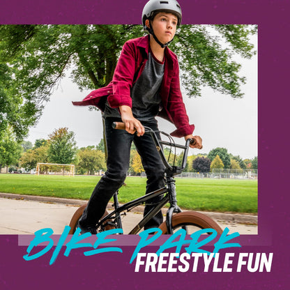 Mongoose Legion Mag Kids Freestyle Sidewalk BMX Bike, Beginner Riders, Girls and Boys, 20-Inch Stylish Aluminum Mag Wheels With 4 Axle Pegs, Hi-Ten Steel Frame, Micro Drive 40x16T BMX Gearing, Orange