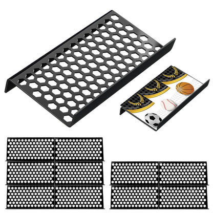 Yalikop 10 Pcs Trading Card Risers for Display Case Acrylic Modular Display Risers for Cardshow Vendor Sport Card Board Game (Honeycomb)