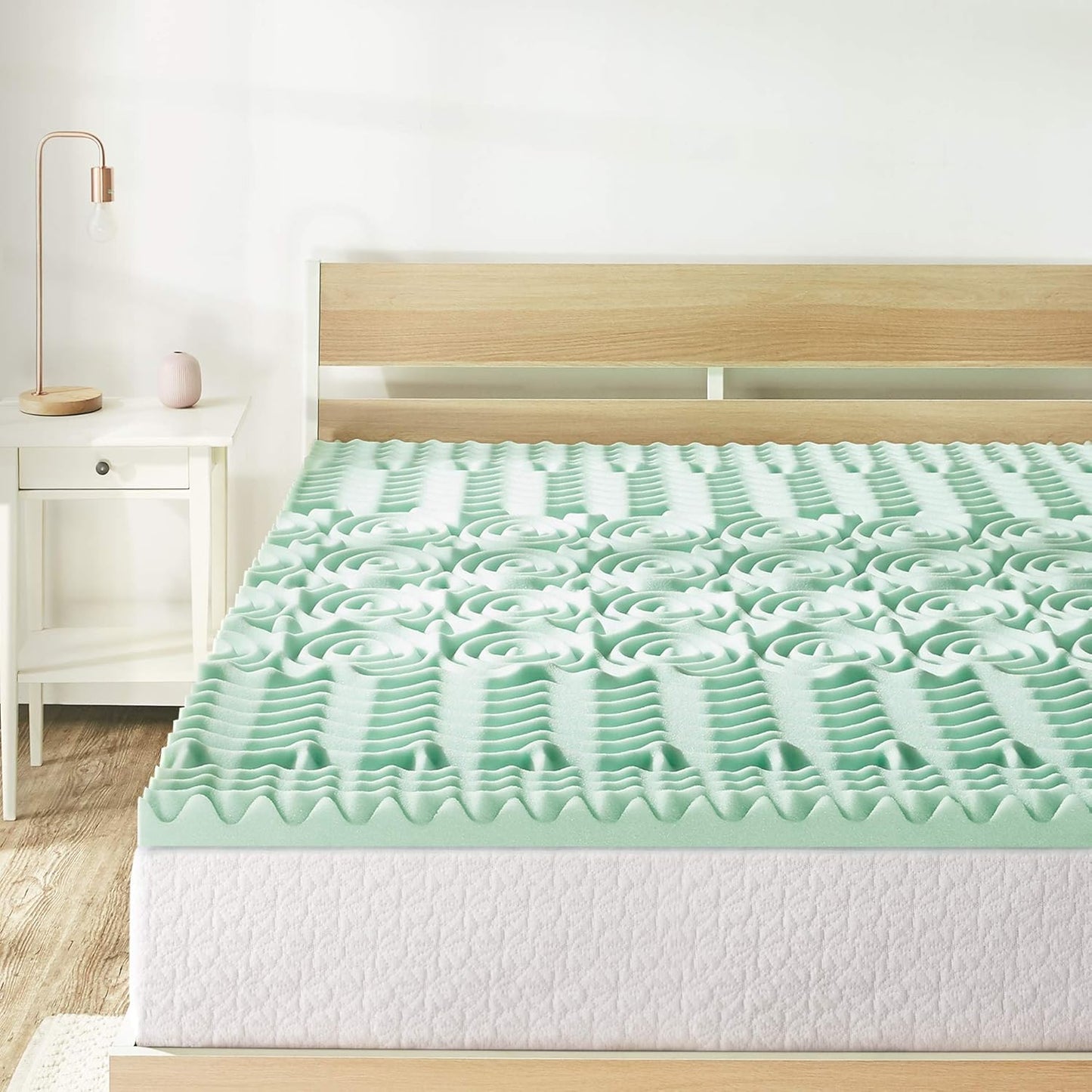 Best Price Mattress Twin Mattress Topper - 1.5 Inch 5-Zone Memory Foam Aloe Infused Cooling Mattress Pad