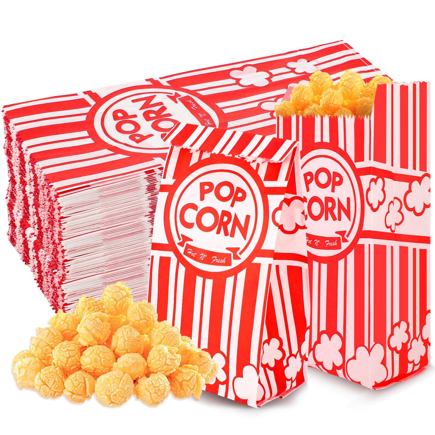 300 Pcs Popcorn Bags, 1 Oz Paper Popcorn Bag Individual Servings for Pop corn Machine Maker Cart Bulk Movie Nights Cinema Party Supplies