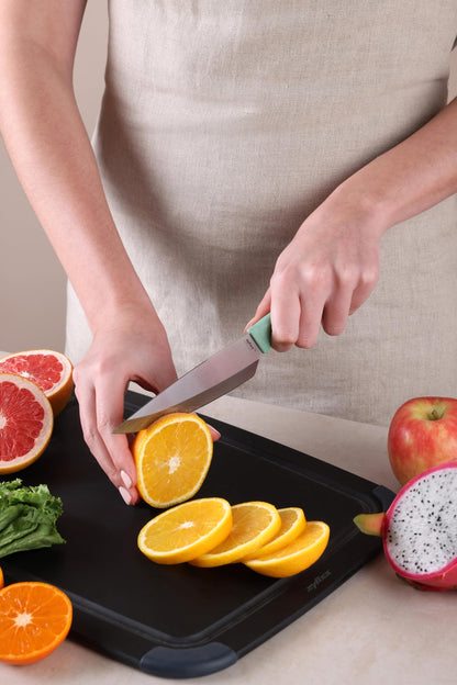 Zyliss Classic Utility Knife with Stainless Steel 15° Hollow-Ground Blade, Ergonomic Wheat Straw Handle, Finger Guard & Blade Cover, Dishwasher Safe Kitchen Knife