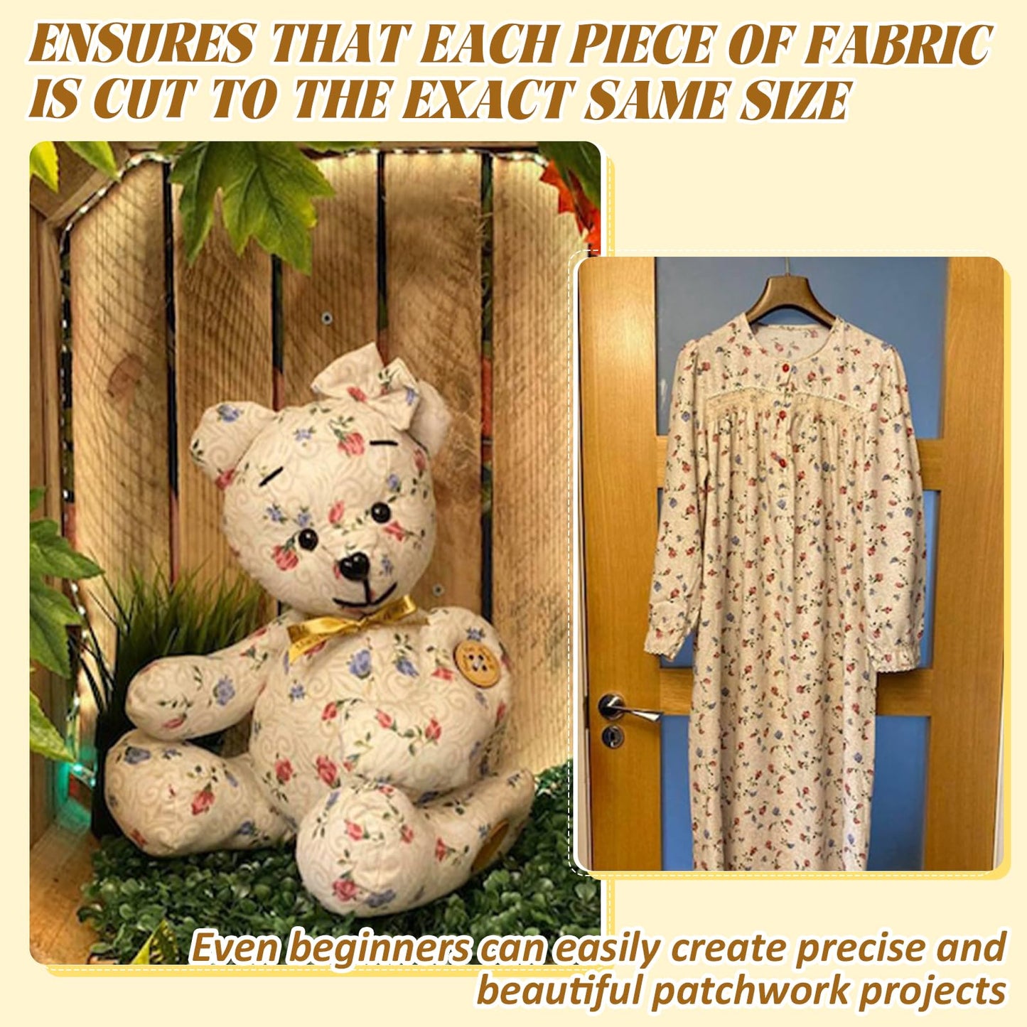 15IN Memory Bear Sewing Patterns Template Ruler Set with Instruction Manual, Memory Bear Patterns Templates for Sewing