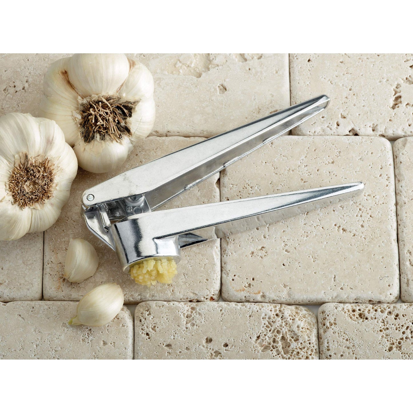 Fantes No-Peel, Self Cleaning Garlic Press, 6.25 x 1-Inches, the Italian Market Original since 1906