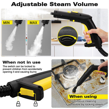 TVD Steam Cleaner, Steamer for Cleaning with 26 Accessories, Steam Cleaner for Home with 5M Extra-Long Power Cord for Home Floor Cleaning, Tile Detailing, Grout, Upholstery.