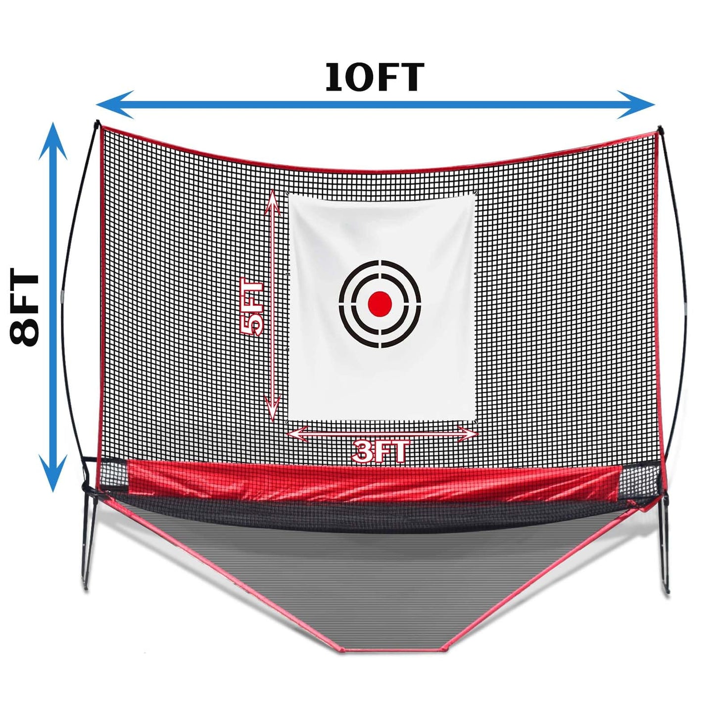 KAIDIDA Golf Practice Net: 10x8ft Heavy Duty for Yard Driving Garage Home Use Adults Golfers with Ball Tee Turf Mat Cap