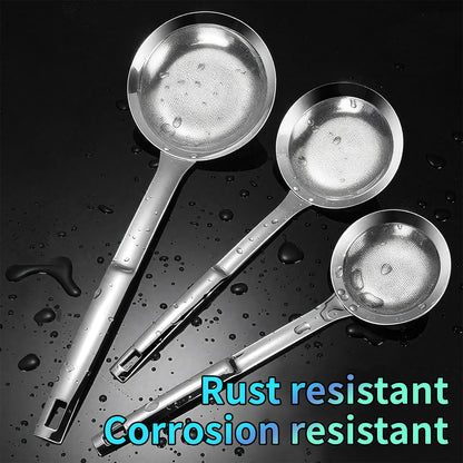 TBWHL Multi-functional Hot Pot Fat Skimmer Spoon - Stainless Steel Fine Mesh Food Strainer for Skimming Grease and Foam DIA 3.1"