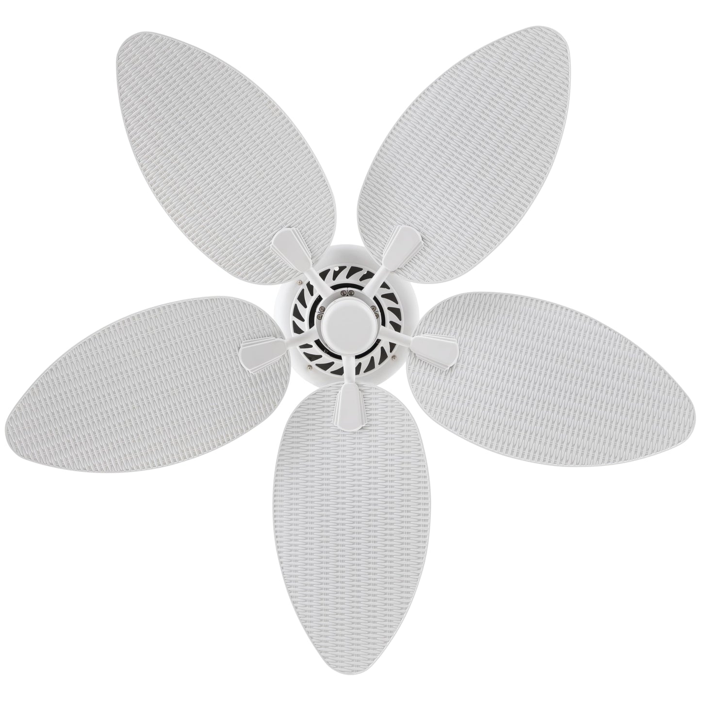 JONATHAN Y 52" White Metal Tropical Palm Leaf Blades Ceiling Fan Coastal Bohemian for Living Room Mobile App and Remote Control 6-Speed Sloped Ceiling Compatible JYL9719D