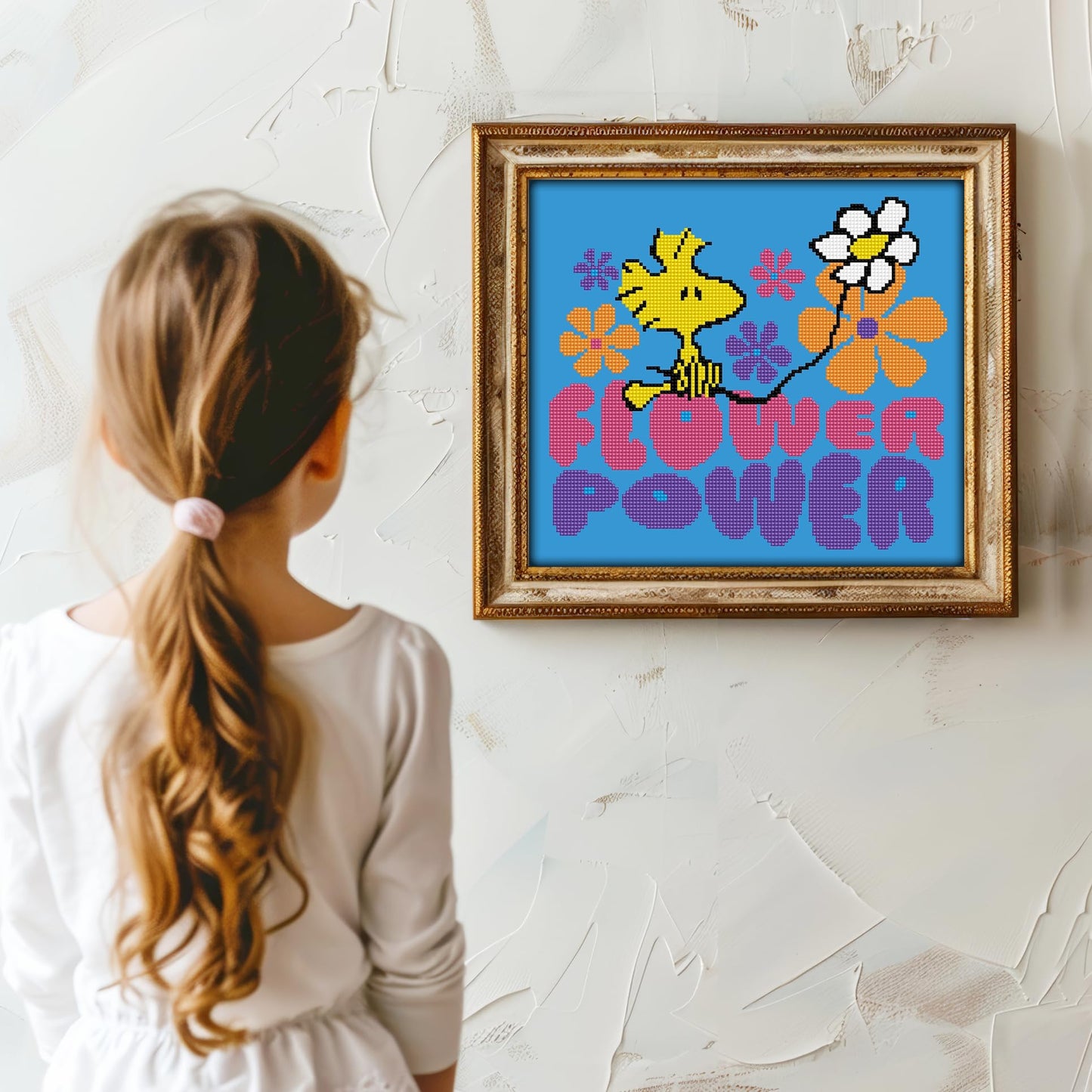 DIAMOND DOTZ Flower Power (Peanuts) Snoopy Diamond Painting Kits for Adults - Diamond Art Kits a Relaxing Creative Craft Kit with Dotz Gems 14"x 12.5"