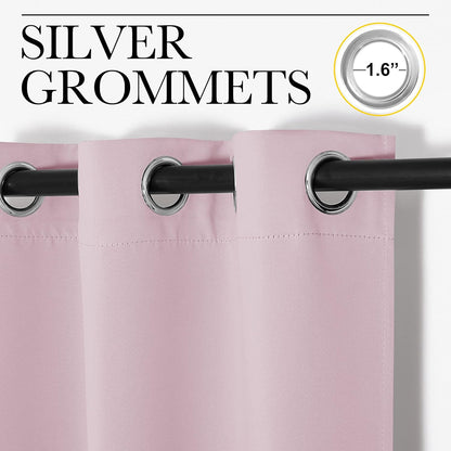NICETOWN Blackout Curtains - Thermal Insulated Grommet Drapes for Nursery | Baby Pink, 42 x 84 Inches