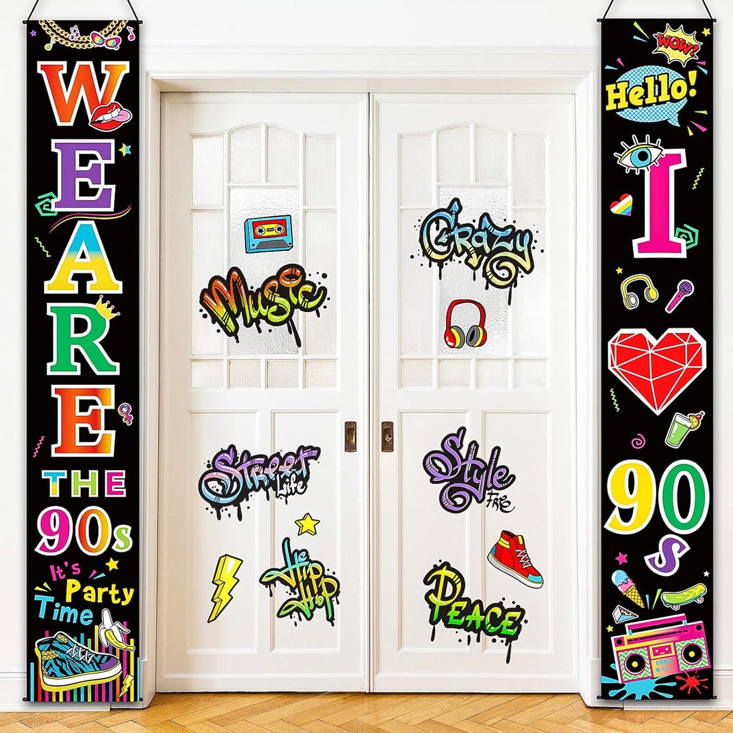 Blulu 70s 80s Party Decoration, I Love 1980s Banner, Back to The 1980s Hanging Porch Signs for Wall Decor