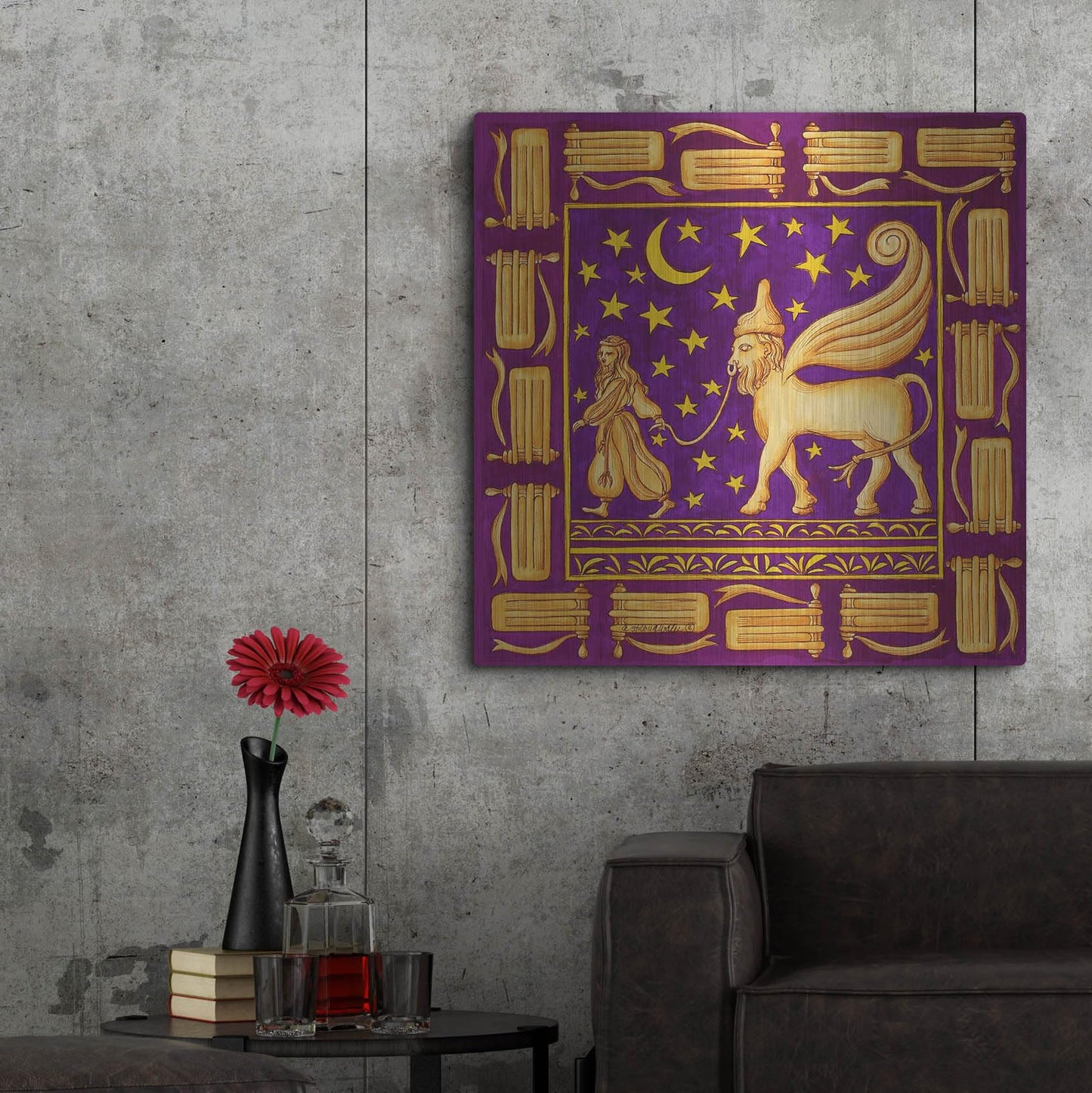Luxe Metal Art 'Jewish Year Purim' by Andrea Strongwater Metal Wall Art, 36" x 36"