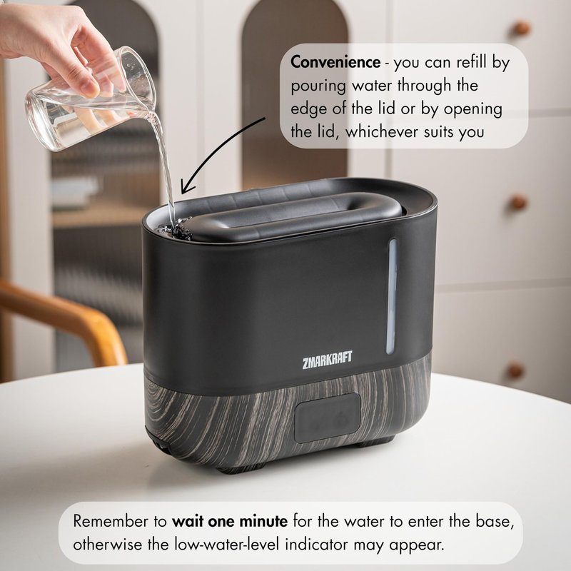 ZMARKRAFT® 3L Large Humidifier with Special Flame Light Effect, Quiet Ultrasonic Humidifying, Top Fill and Adjustable Mist Level, Cool Mist Humidifier for Any Season for Bedroom and Living Room