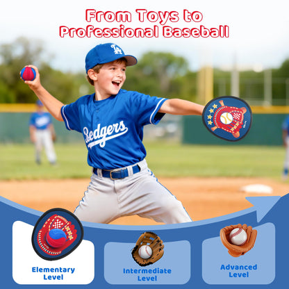 Twinkoo Toss and Catch Ball Game Set for Kids 3-5, Kids Toddler Baseball Glove & Catch Ball Toys,Kids Outdoor Games for Family, Toys for Beach Pool Yard Outside, Birthday Gift for Ages 3 4 5 6 7 8-12