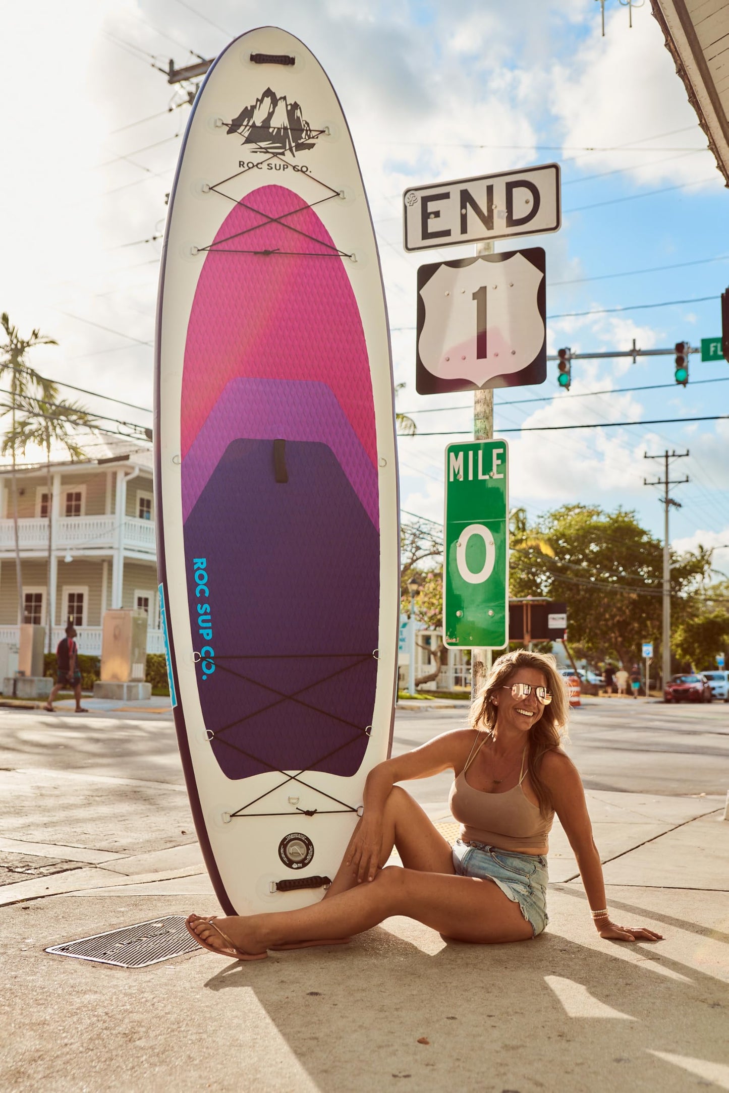 Roc Inflatable Stand Up Paddle Board 10' 6" with Premium SUP Paddle Board Accessories, Wide Stable Design, Non-Slip Comfort Deck for Youth & Adults (Violet W/Kayak Seat)