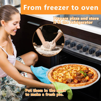 FMOACEN 10 Pcs Disposable Pizza Pans - 12 Inch Round Pizza Pan - Aluminum Foil Bakeware Trays, Oven Safe Bulk Set for Kitchen, Restaurant & Home Holiday Activities Accessories