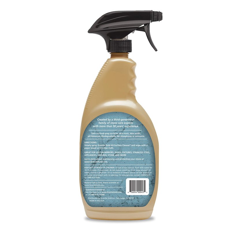 Granite Gold All-Surface Cleaner Spray, Household Cleaning For Stainless Steel, Glass, Quartz, Marble Surfaces, 24 Fl Oz, 1 Count