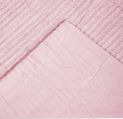 Better Trends Jullian Collection Standard Sham, 100% Cotton Tufted, Super Soft Lightweight, Pink Bold Stripes