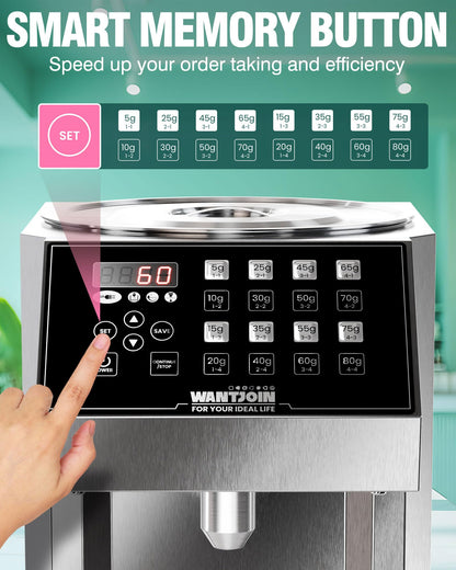 WantJoin Fructose Dispenser - 16 Weight Settings Automatic Syrup Dispenser Machine Commercial 8L/8.5Qt Quantitative Machine for Beverage with Measuring Cup Mixing Stick Bubble Tea Equipment