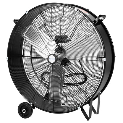 BILT HARD 34" 15000 CFM High Velocity Drum Fan, 2-Speed Heavy Duty Industrial Shop Fan with Casters & Handle for Warehouse, Factory Workshop and Garage Use