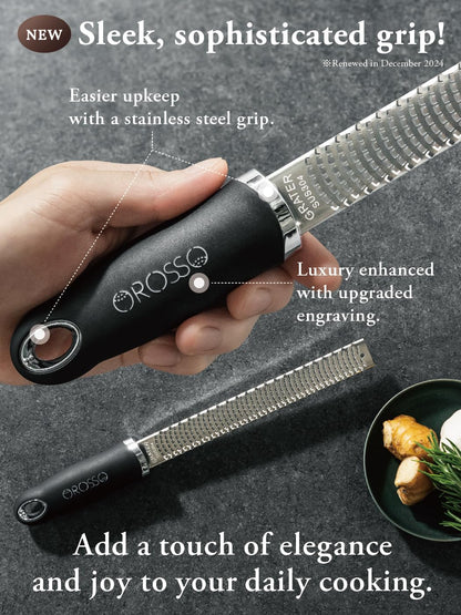OROSSO Grater, Lemon Zester Cheese Grater, Cheese Shavings, Parme Cheese, Ginger, Garlic, Zester Grater (black)