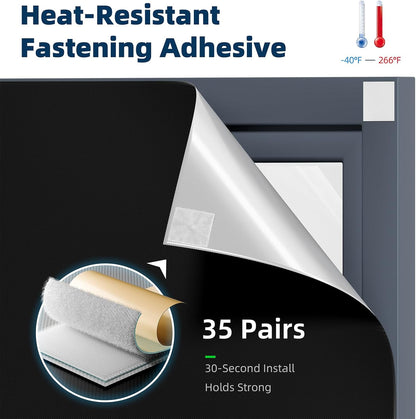 120"70", 100% NIGHTON Portable Blackout Curtains Strong Hook and Loop Tape Strips with Adhesive, Cuttable Blackout