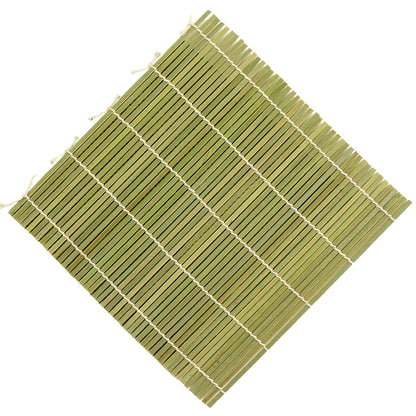 BambooMN 6x Green Bamboo Sushi Rolling Mat Set, Bulk Sushi Roller Mats 9.5", All Natural Bamboo