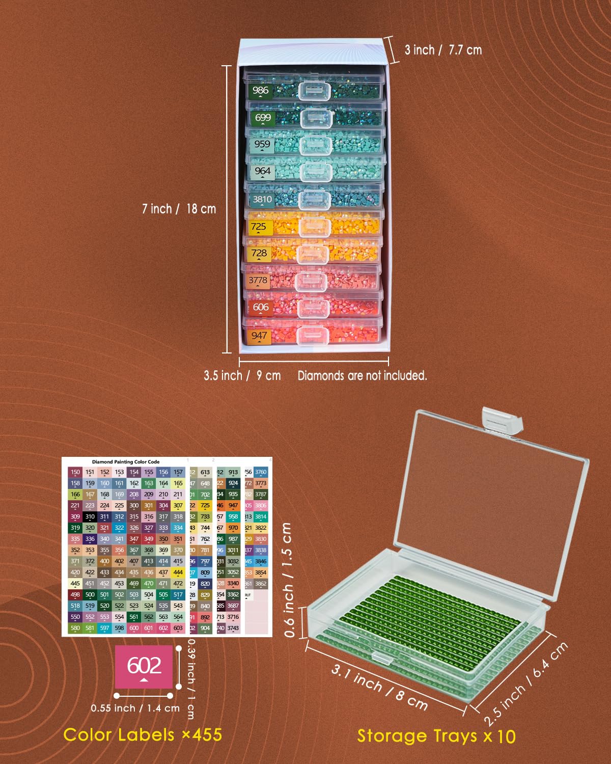 YBUTVY Diamond Art Trays with Lids, 10PCS Diamond Painting Trays with Lids ＆ Diamond Art Storage, Gift Box Diamond Painting Accessories for Diamond Art Beads