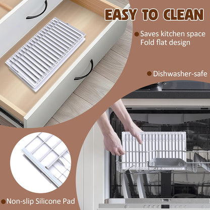 Bread Slicer for Homemade Bread,Adjustable Thickness Slicing Guide,Foldable Portable Bread Cutter Suitability for Homemade Breads, Bagel,Cakes-Kitchen Gadget,Baking Tool &Gift for Mother Father(white)