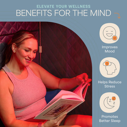 LifePro Revivify Deluxe Portable Sauna for Home with Red Light Therapy — Easy-to-Use Portable Infrared Sauna for Home — 2.6L Steamer & 6 Essential Oils