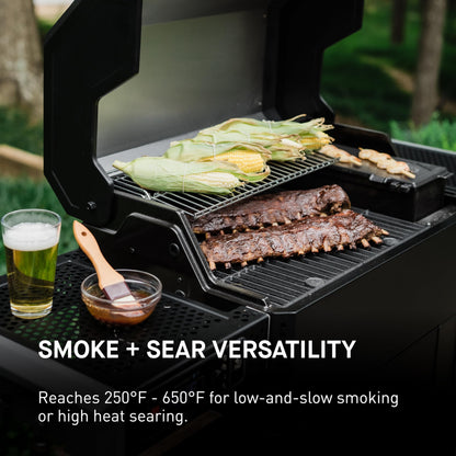 Masterbuilt AutoIgnite 545 Digital Charcoal Grill and Smoker Combo for Easy Grilling, Digital Control, App, Sear Plate, Mini Hopper and 545 BBQ Cooking Square In. in Black