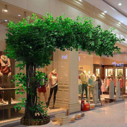 Artificial Banyan Tree - Large Simulation Plant for Interior Decoration - Perfect for Living Room, Wedding, Hotel, and Shopping Mall,Green,150X100cm