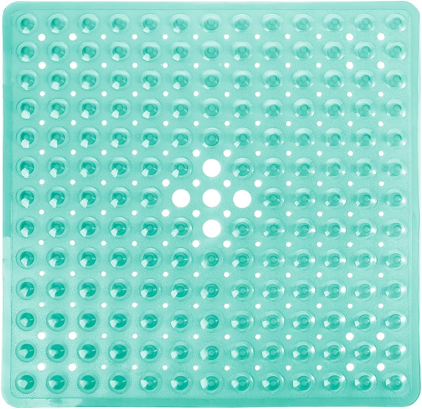 Yimobra Shower Stall Mat Non Slip, 21x21 Inch Soft Square Bath Mat with Suction Cups and Drain Holes