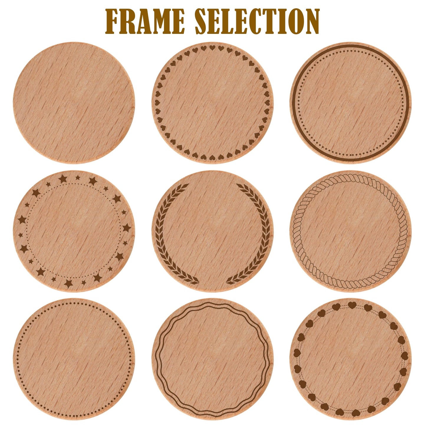 ZLYXIU 30-1000pcs 40mm Custom Wooden Drink Tokens,Double-Sided Laser Engraved with Logo,Text or Images,Personalized Round Wood Chips for Bars,Weddings,Parties,Corporate Events Promotions