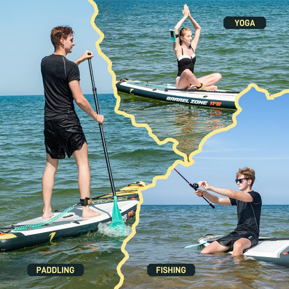 TIDETREK 11'6" Inflatable Stand Up Paddle Boards, Premium SUP Accessories, Non-Slip Comfort Deck for Youth & Adults (Royal Teal)