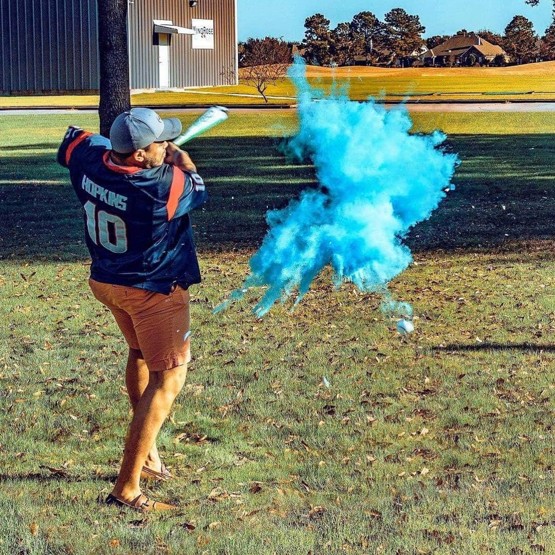 Set Gender Reveal Baseball - (Blue and Pink Balls) Exploding with Powder - Best Idea for Boy or Girl Baby Revealing