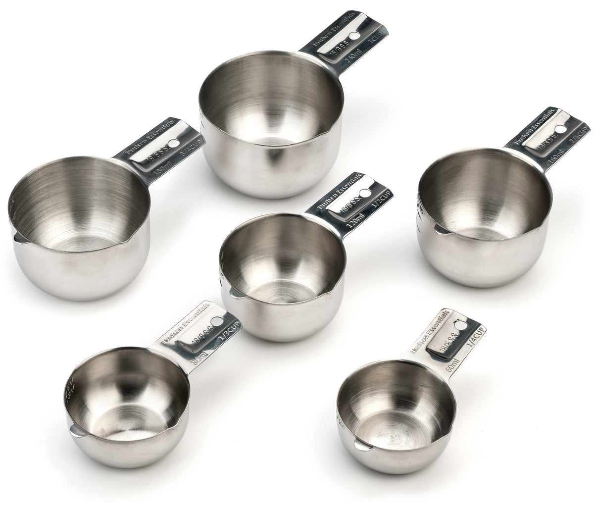 Hudson Essentials Stainless Steel Measuring Cups Set (6 Piece Set)