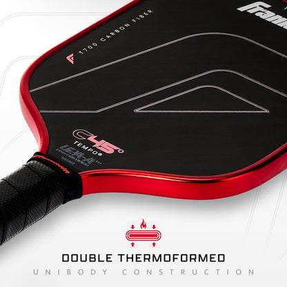Franklin Sports PRO Pickleball Paddles – C45 Carbon Fiber Series - Official USAP + UPA Approved – Pro Player Design, TEMPO 14MM RED