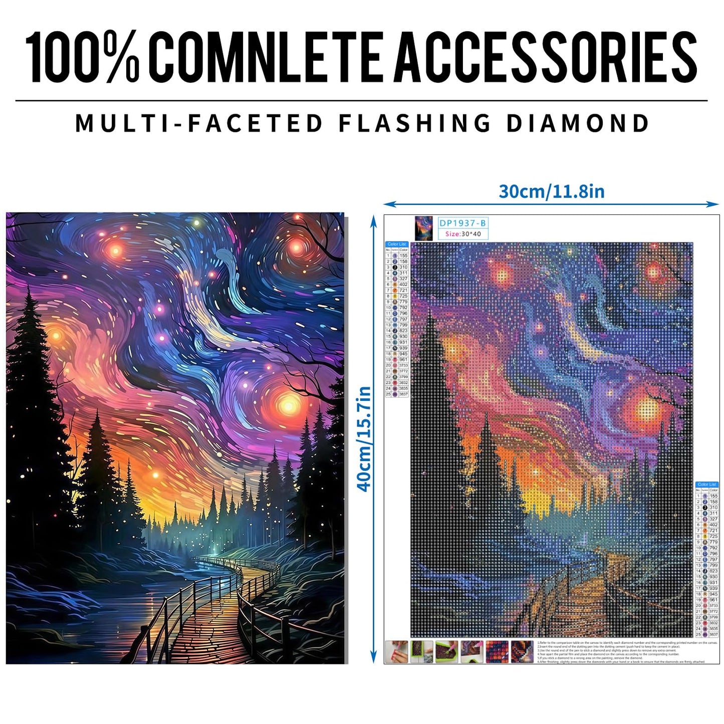 12 pk 5D Large Advanced Diamond Art Kits for Adults Multiple Packs DIY Club Round Full Drill Diamond Painting Moon Colorful with Crystal Gem Art Painting Kits Set Beginners Canvases12 x 16 Inches